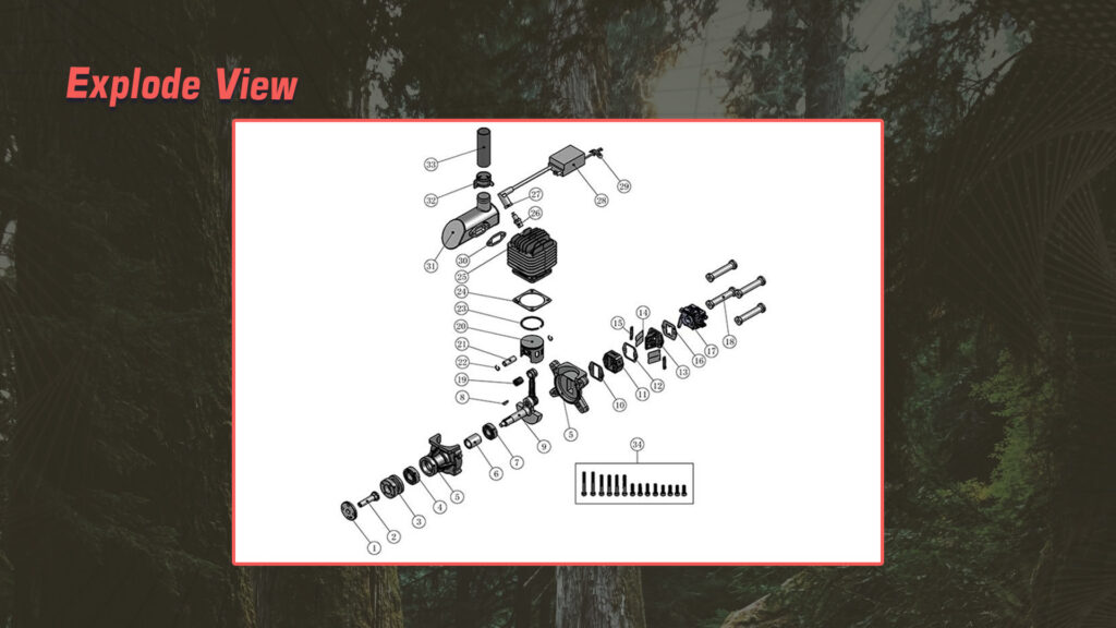 Explode view of dle55