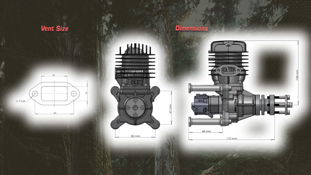 Dimensions of dle 55