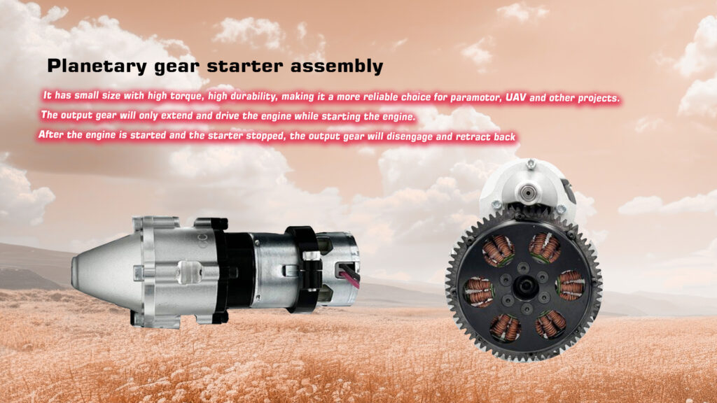 Planetary gear starter assembly of dle170 engine