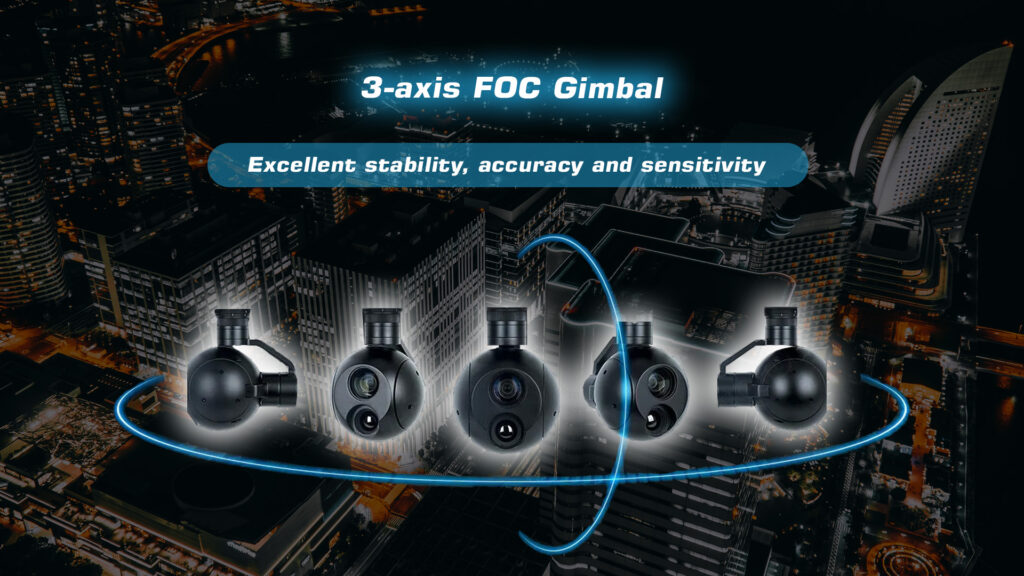 3-axis foc of a10t pro gimbal camera