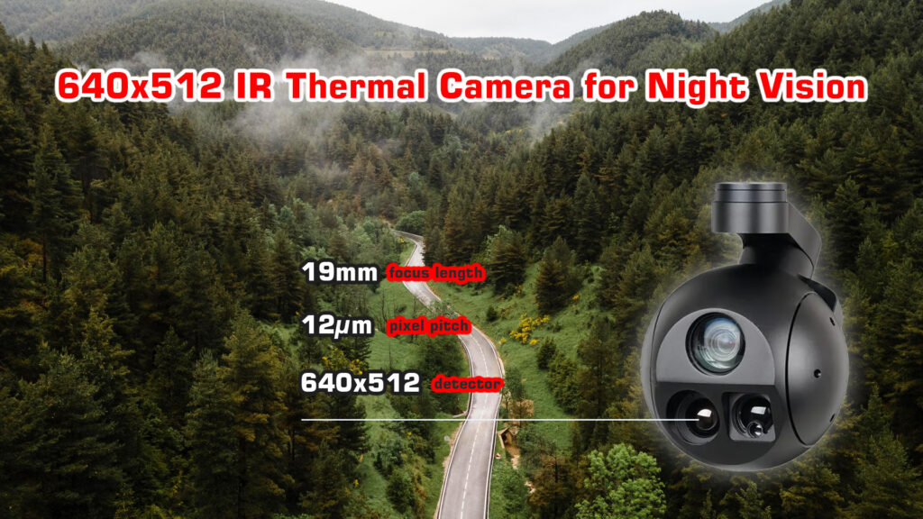 640x512 ir thermal camera for night vision of a10tr pro gimbal