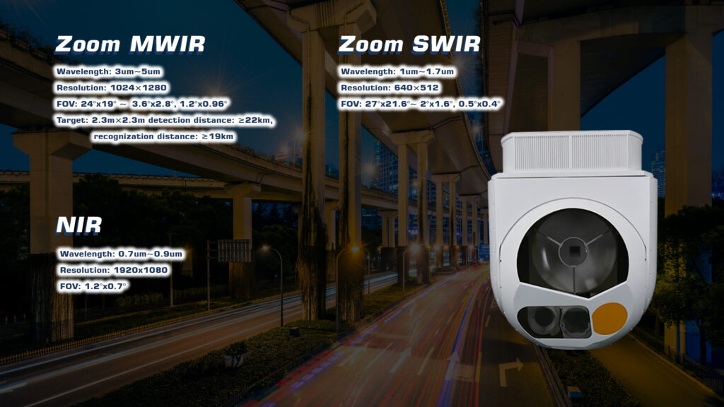 Specifications of eagle eye ms-5d mwir, swir, and nir sensors