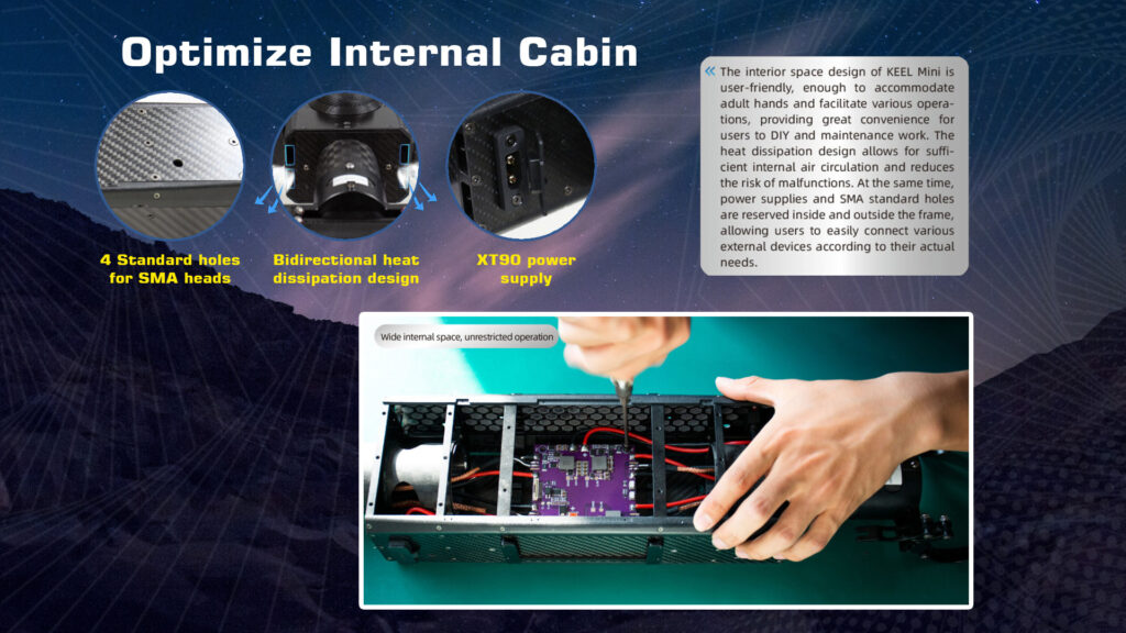 Optimize internal cabin of keel mini quadcopter