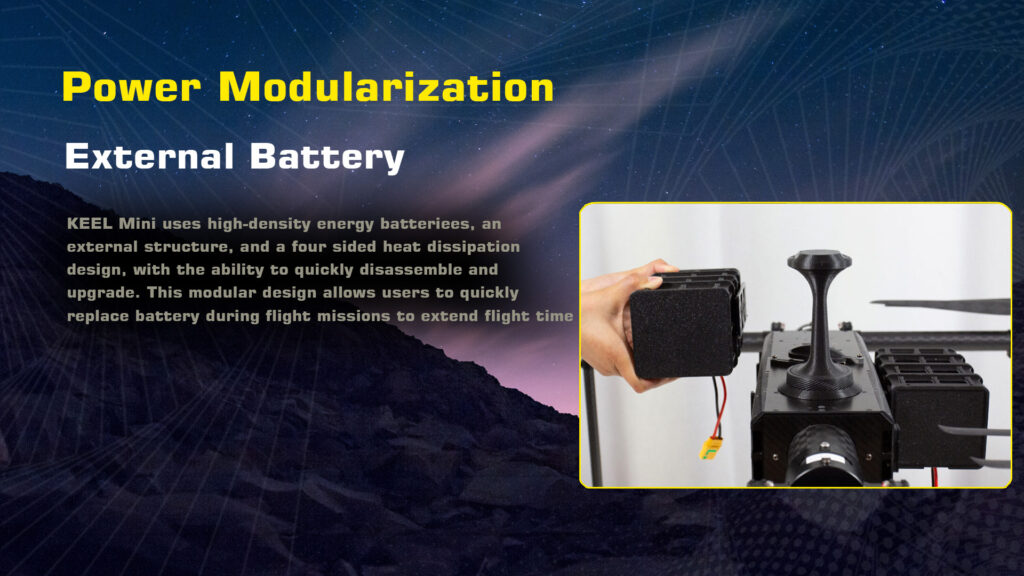 Power modularization of keel mini quadcopter (external battery)