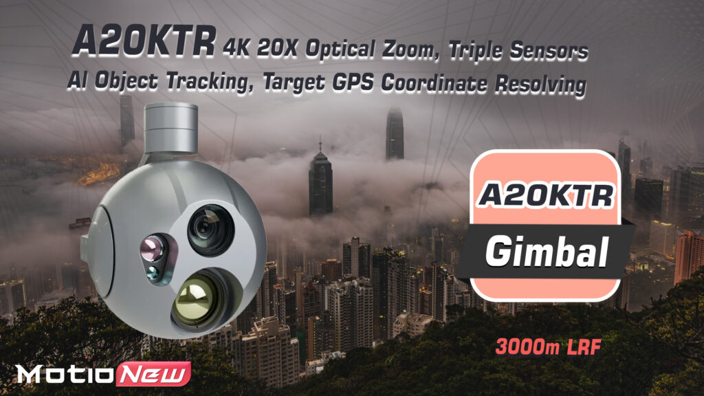 A20ktr gimbal camera 4k 20x optical zoom triple sensors al object tracking