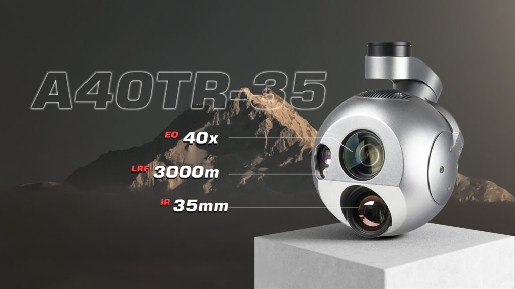 A40tr-35 gimbal (lens optical zoom 40x, ir laser rangefinder 3000m, thermal 35mm)