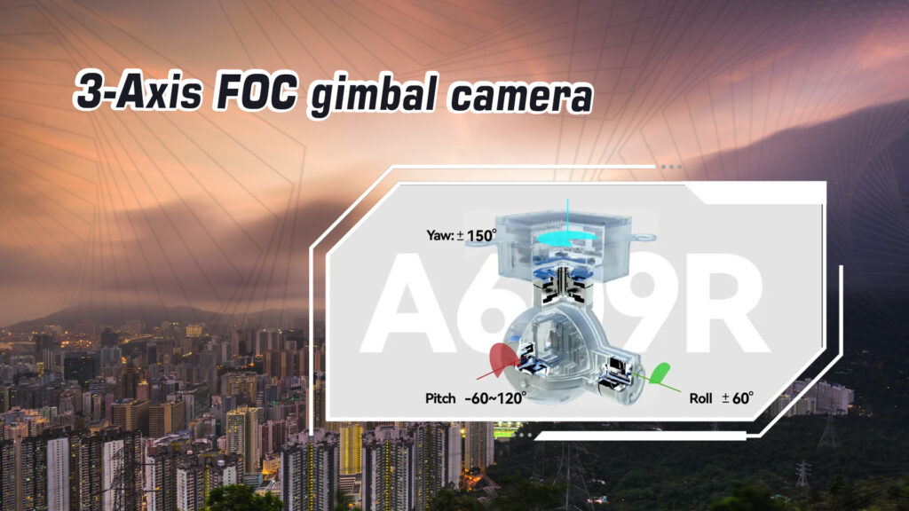 3-axis foc a609r gimbal camera