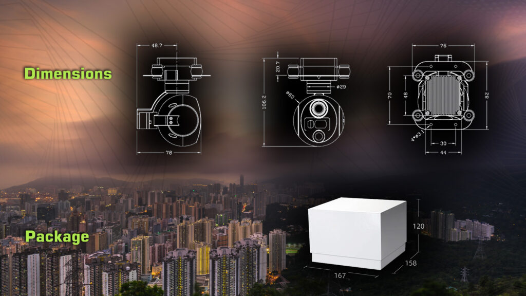 A609r gimbal camera dimensions