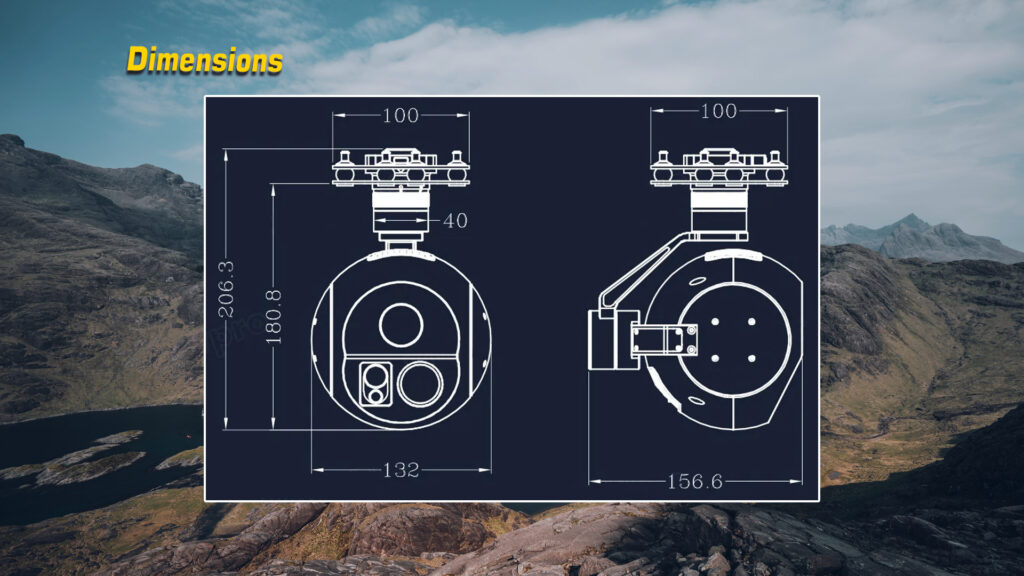 Q20ktirm gimbal camera dimensions