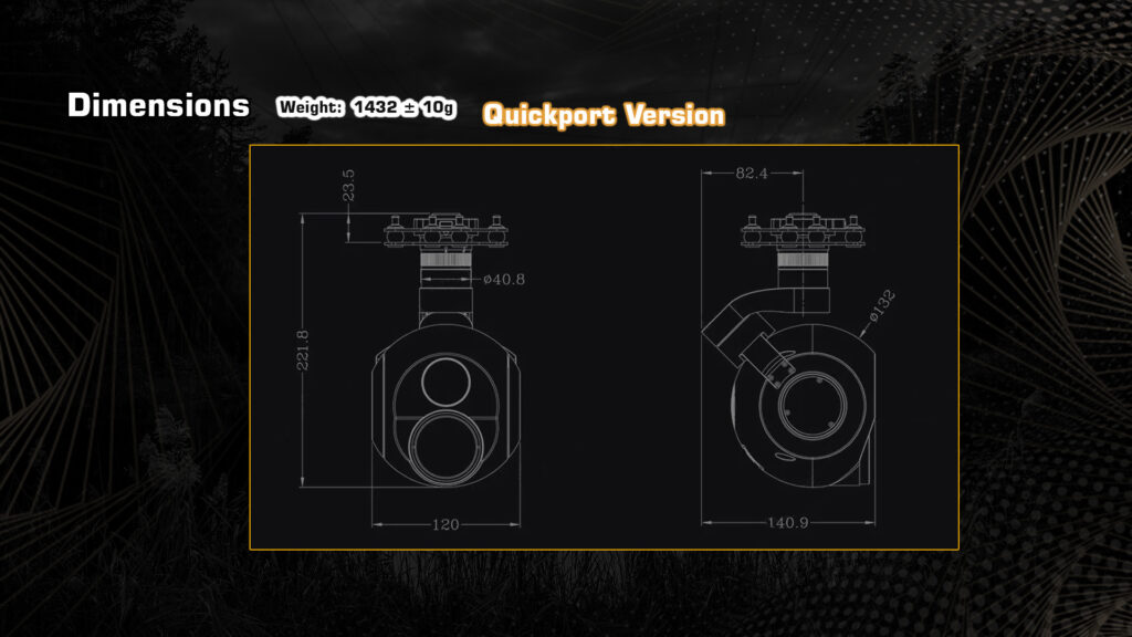 Dimensions of quickport version of q30tir pro