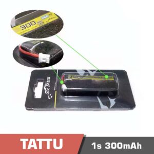 Battery Lipo 1s 300mAh 75C Tattu BT2.0 / PH2.0 for FPV drone