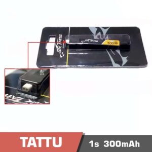 Battery Lipo 1s 300mAh 75C Tattu BT2.0 / PH2.0 for FPV drone