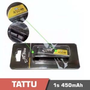 Battery Lipo 1s 450mAh 95C Tattu PH2.0 Connector for FPV drone