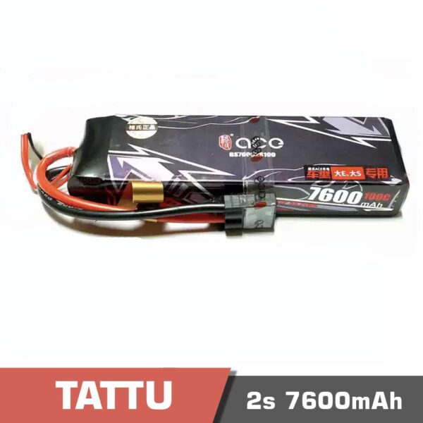 2s 7600100c - battery lipo 2s 7600mah 100c tattu trx - motionew - 3