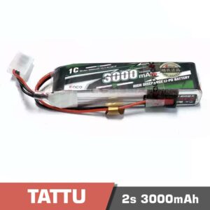 Battery Lipo 2s 3000mAh 1C Tattu with JST red interface