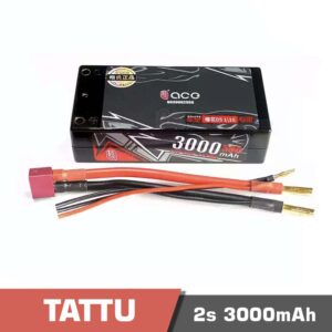 Battery Lipo 2s 3000mAh 50C Tattu Hard case T Plug