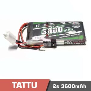 Battery Lipo 2s 3600mAh 1C Tattu for Futaba RC Remote Control