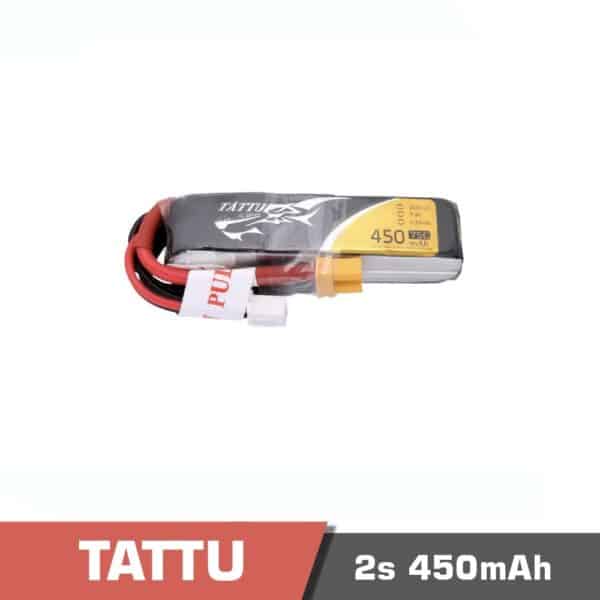 2s 450 75c - battery lipo 2s 450mah 75c tattu for fpv drone - motionew - 3