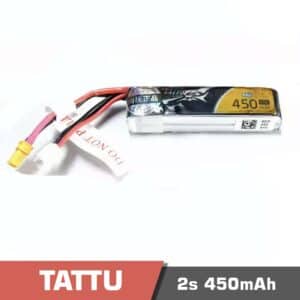 Battery Lipo 2s 450mAh 95C High Voltage (HV) Tattu for FPV drone