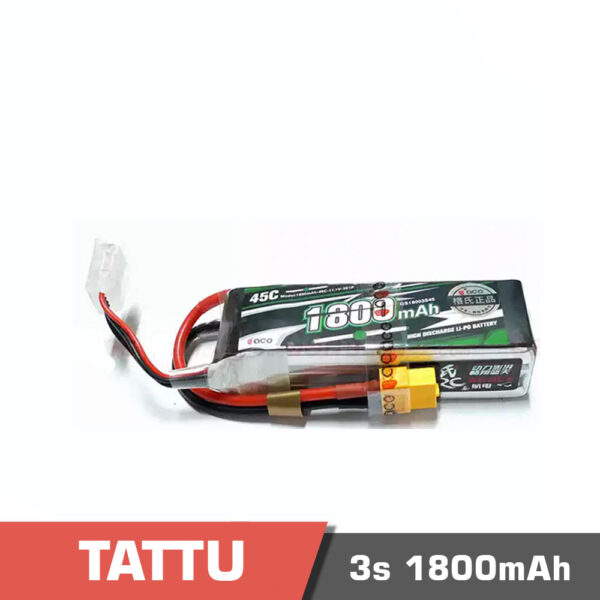 3s 1800 45c xt60 - battery lipo 3s 1800mah 45c tattu - motionew - 3