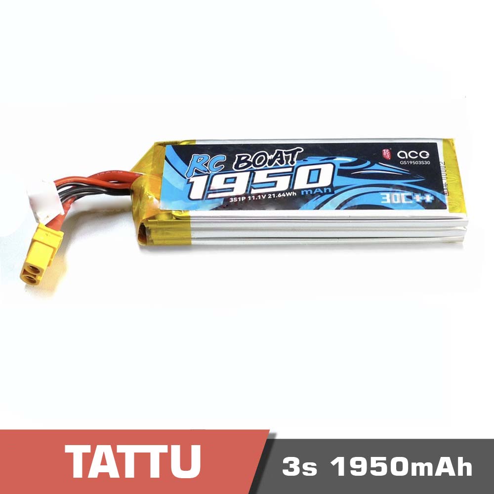 3s 1950 rc boat - battery lipo 2s 2200mah 50c tattu - motionew - 2