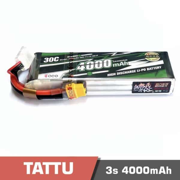 3s 4000 30c - battery lipo 3s 4000mah 30c tattu - motionew - 3