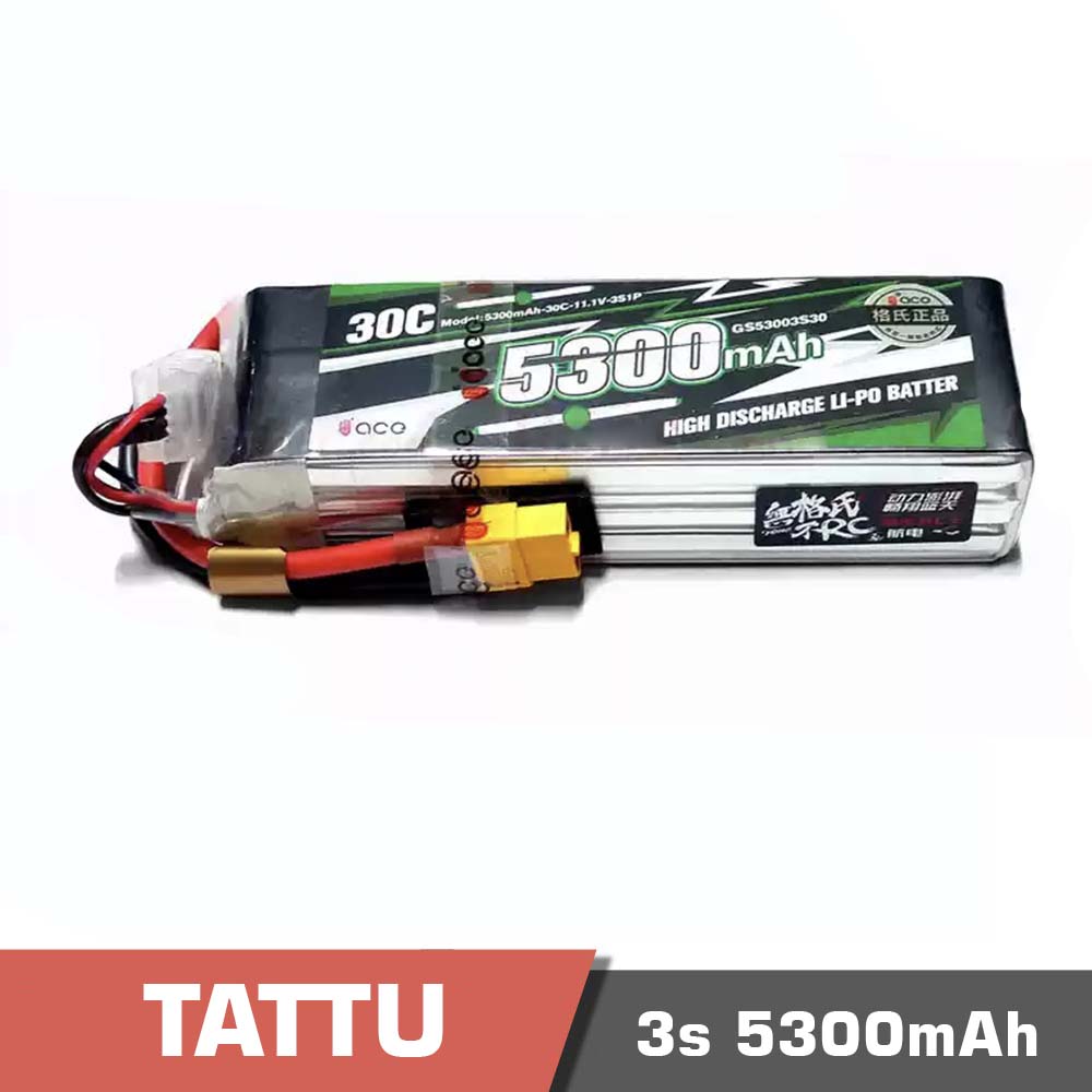 3s 5300 30c - battery lipo 3s 5300mah 45c tattu - motionew - 1