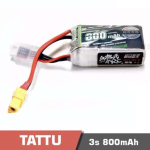 Battery Lipo 3s 800mAh 45C Tattu XT60 Connector