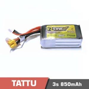 Battery Lipo 3s 850mAh 95C Tattu R-Line for FPV Drone