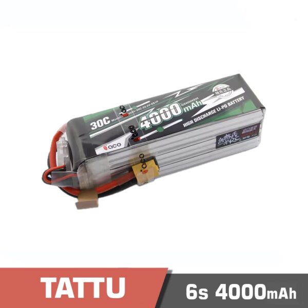 4000 6s 30c ace - battery lipo 6s 4000mah 30c tattu ace - motionew - 3