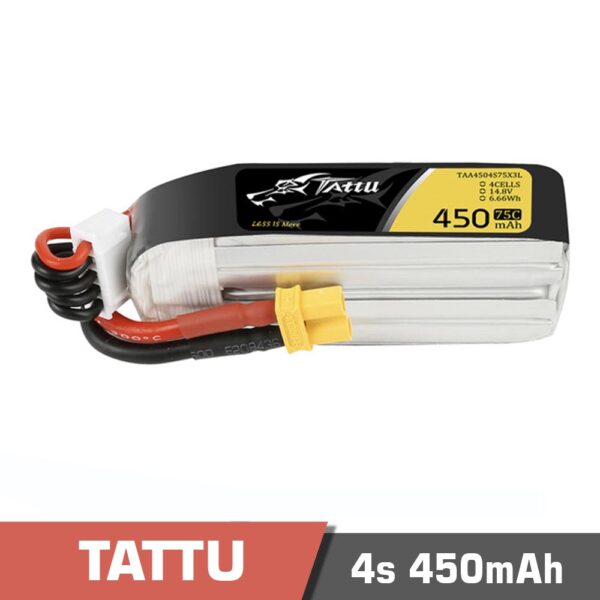 450 4s 75c - battery lipo 4s 450mah 75c tattu - motionew - 3