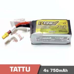 Battery Lipo 4s 750mAh 95C Tattu R-Line for FPV Drone