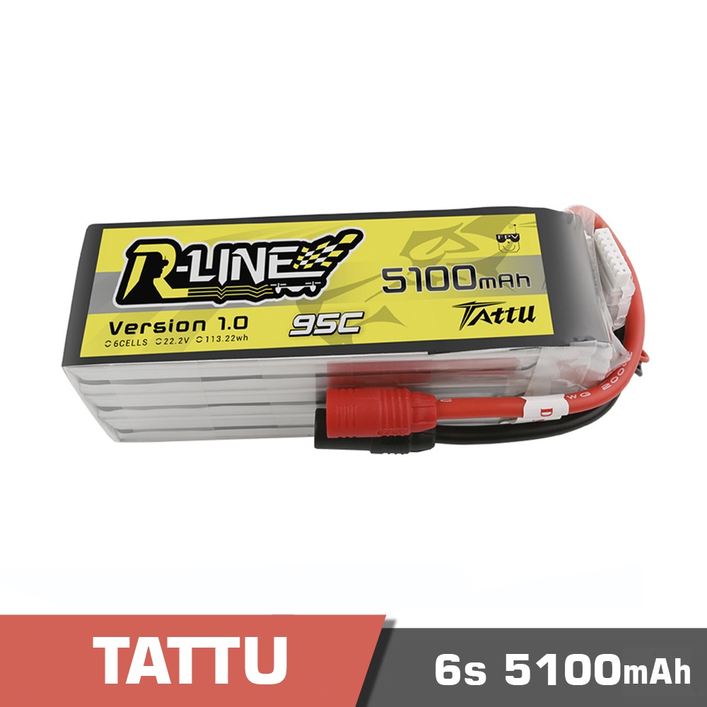 5100 6s rline 95c - battery lipo 4s 6600mah 35c tattu for dji 550 - motionew - 2