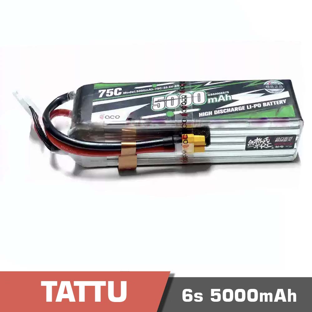 6s 5000 75c - battery lipo 6s 5100mah 75c tattu - motionew - 1