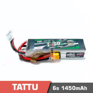 Battery Lipo 6s 1450mAh 75C Tattu