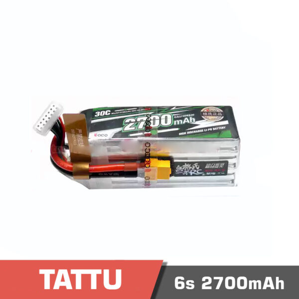 6s 2700 30c - battery lipo 6s 2700mah 30c tattu - motionew - 3