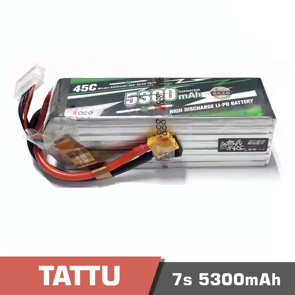 7s 5300 45c - battery lipo 6s 30000mah 5c tattu - motionew - 1