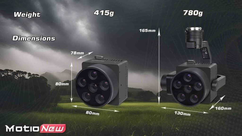 Aq600 / aq600 pro multispectral camera weight and dimensions