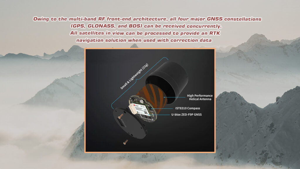 Multi-band rf front-end architecture of m-rtk f9p gps