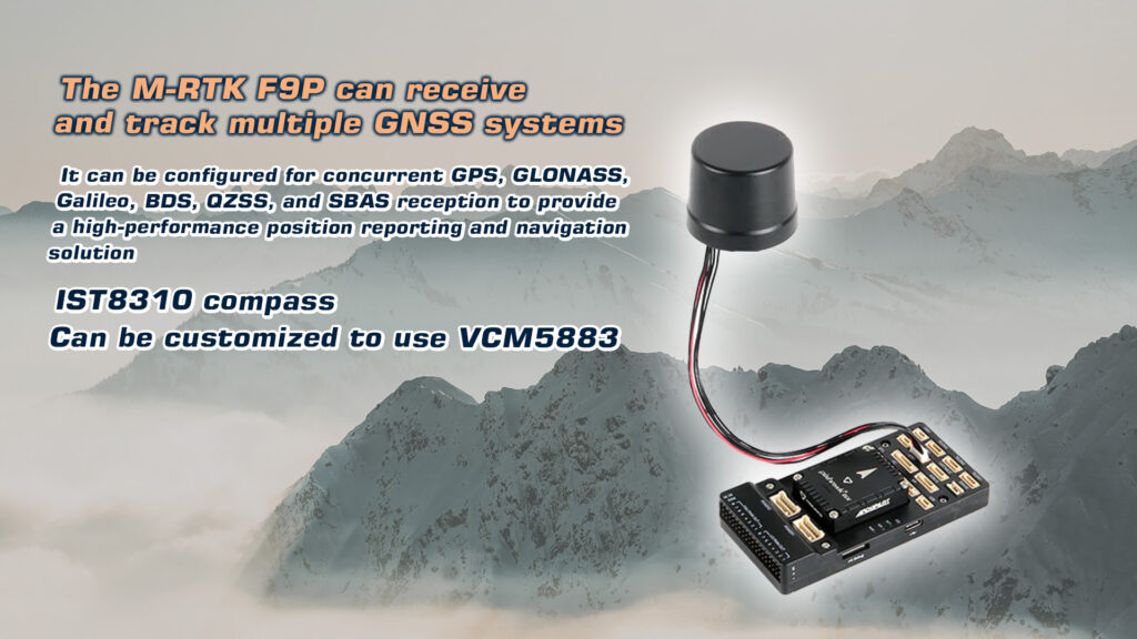 The m-rtk f9p gps can receive and track multiple gnss systems