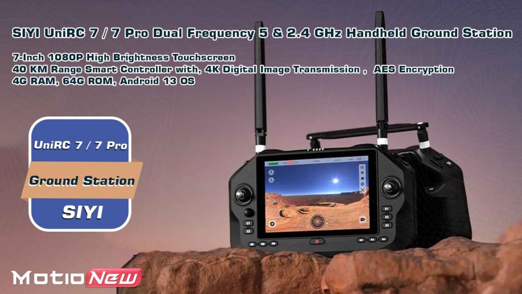 Siyi unirc 7 / 7 pro dual frequency 5 and 2. 4 ghz handheld ground station