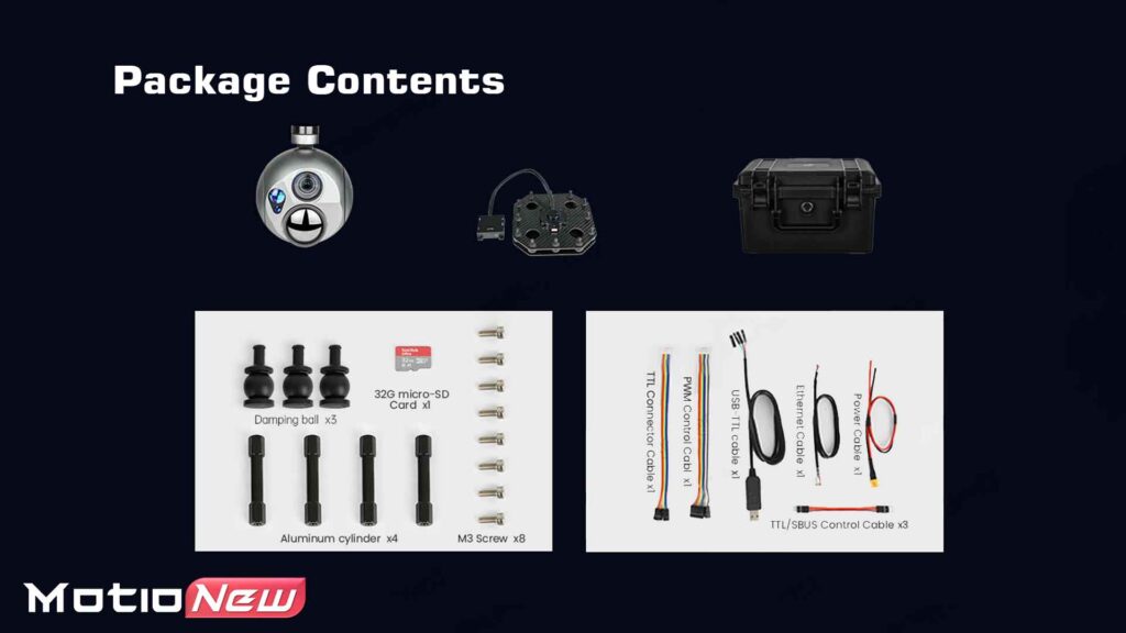 A30tr-1575 gimbal camera package contents