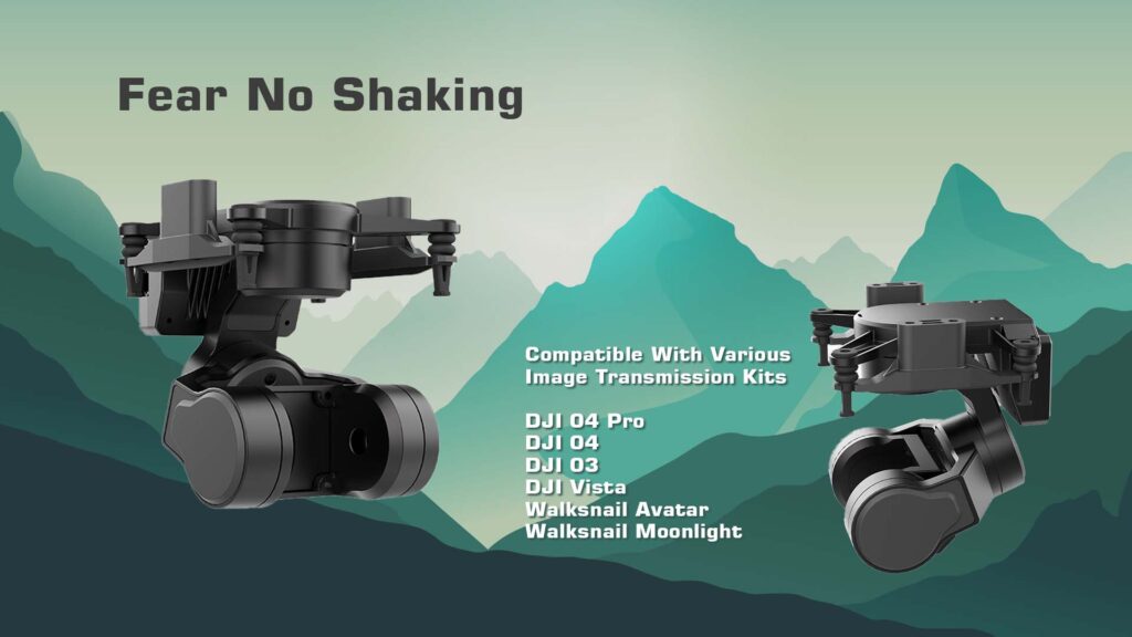 Fear no shaking of c-20t 3-axis fpv gimbal