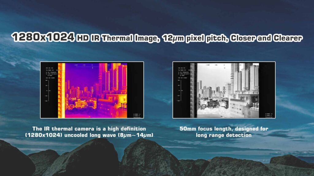 Qir50t pro 1280x1024 hd ir thermal image, 12μm pixel pitch, closer and clearer