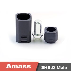 Amass AS250 SH8.0-M/F silver-plated 8mm anti-reverse plug high current lithium battery connector pack of 5 pieces