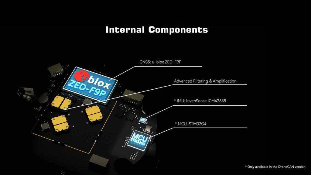 Holybro h-rtk zed-f9p rover internal components