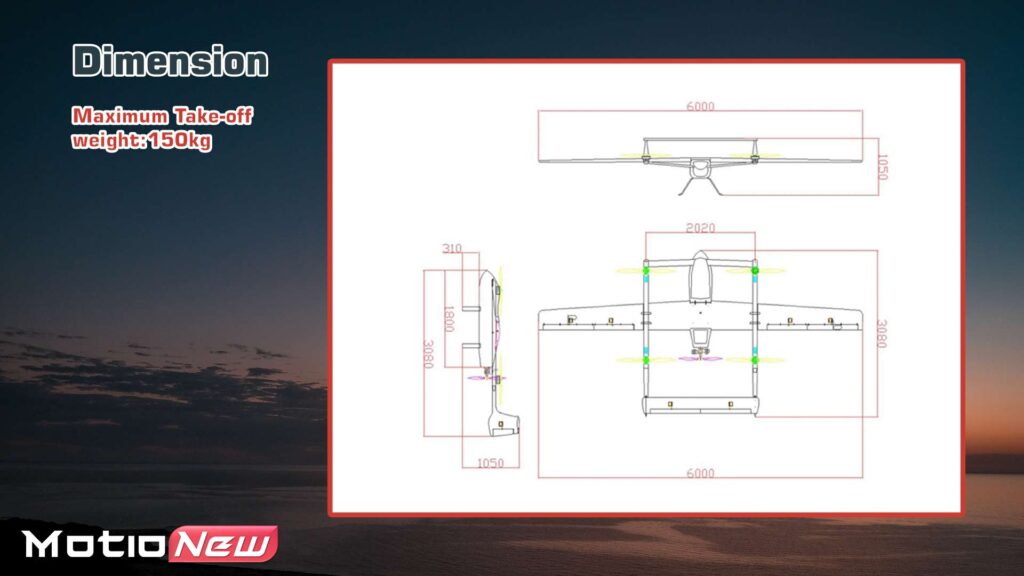 Dimension and max take-off weight of eagle eh60